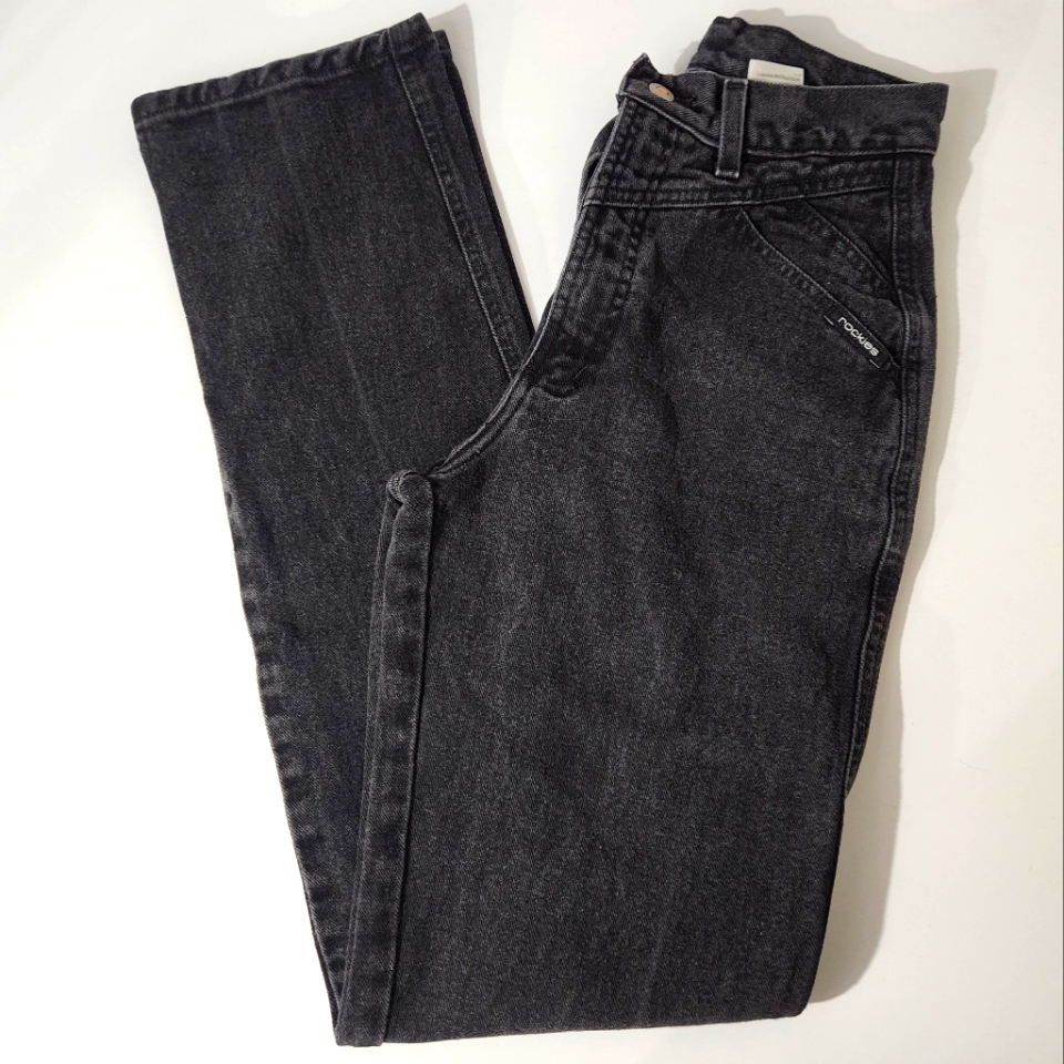 Vintage Rockies Black Acid Wash Jeans Size 5/6 Extra Long